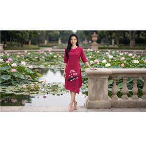 Vestidos Casuales de Alta Calidad para Fiesta, Trabajo, Eventos, Lino de Lujo Premium, Vestidos de Noche de 70cm con Mangas de 22cm H.NEA - Product Image 4