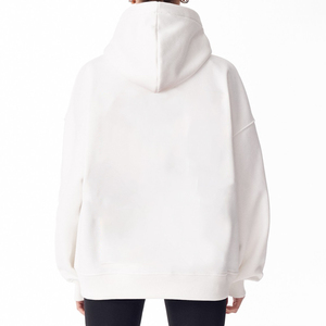 Ensemble 2 pièces pantalon et sweat à capuche en molleton pour femme grande taille avec logo frontal – Vêtements de sport en coton pour l'hiver - Product Image 2