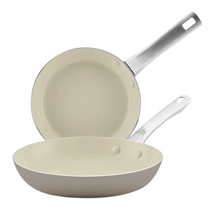 Round Aluminum Frying <b>Pan</b> With Stainless Steel Handle Ceramic Non-Stick Coating For Gas <b>And</b> Induction Cooker Hand Wash Only - Product Image 1