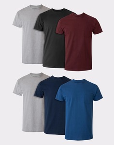 T-shirt à manches courtes bleu marine pour homme, coupe classique, design décontracté avec poche - Product Image 5