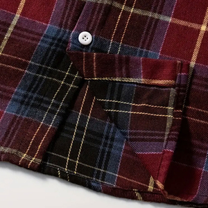 เสื้อเชิ้ตผู้ชายลายสก็อตผ้าแฟลนเนล แขนยาว ผ้าฝ้าย 100% สไตล์ลำลอง รับผลิตตามแบบ OEM ไซส์ใหญ่ คุณภาพสูง ขายส่ง - Product Image 6