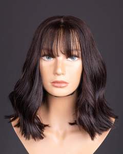 Precio al por mayor de extensiones de cabello humano virgen vietnamita libre de enredos y derramamiento de pelucas con flecos ondulados cabello Remy - Product Image 1