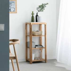 Estante Vandana Optima Aureo en madera de acacia y mármol Emyr - Product Image 1