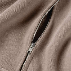 Sudadera con Capucha Extra Grande con Cierre, Unisex, Informal, de Algodón y Felpa, Color Sólido, Estilo Urbano Otoñal, Ecológica, con Bolsillos, Corte Regular - Product Image 4