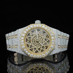 Relojes de Pulsera Redondos con Esfera Afilada, de Acero Inoxidable con Diamantes Moissanite en Dos Tonos Rosa, con Movimiento Japonés Totalmente Automático - Product Image 5