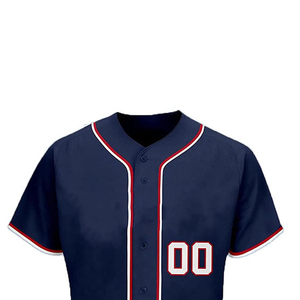Tenues de baseball personnalisées OEM pour adultes avec numéro et nom d'équipe, grandes tailles, séchage rapide et respirantes, 100 % polyester - Product Image 2