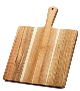 Tabla de cortar redonda de madera de acacia al por mayor, acabado liso con asa, perfecta para cortar, servir y exhibir en la cocina. - Product Image 6