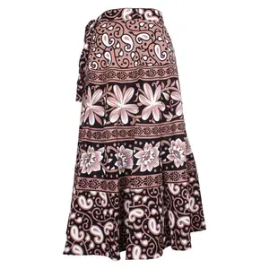 फैशनेबल जादू लपेटें कपास स्कर्ट के लिए लड़कियों/महिलाओं SW0421 हाथ ब्लॉक प्रिंट लपेटें स्कर्ट थोक