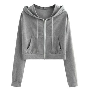 Sudadera con Capucha Corta Personalizada para Mujer, Talla Grande, 100% Algodón, Bordada, Manga Larga, Transpirable, Estilo Deportivo para Invierno - Product Image 5