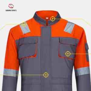 Ropa de Trabajo de Algodón Ignífuga y Antiestática, Resistente al Desgaste, Uniforme de Chaqueta y Pantalones con Logotipo Impreso para Fábrica o Taller - Product Image 3