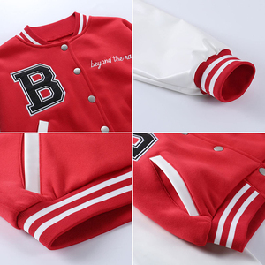Women's Plus Size Short Cropped Varsity <b>Jackets</b> New Design Long Sleeve Wool Body Organic <b>Leather</b> Chenille Patches OEM Fabric - Product Image 2
