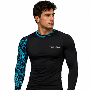 Rashguard de compression unisexe noir en Spandex/Polyester à manches longues, imprimé par sublimation, séchage rapide, durable, ajusté pour entraînement MMA - Product Image 6
