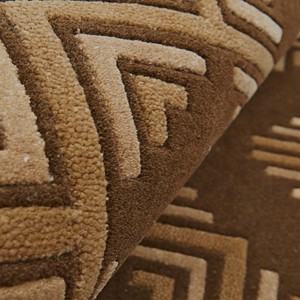 Tapis géométrique moderne en laine, motif rouge-brun, tufté à la main, de luxe, pour salon et chambre, décoration contemporaine - Product Image 1
