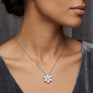 Collar de Diamantes Cultivados en Laboratorio con Certificación IGI de 1.5 Ct, Diseño de Racimo de Pera y Flor, Oro de 14K, Collar de Diamantes Cultivados en Laboratorio para Boda, Regalo de Aniversario - Product Image 1