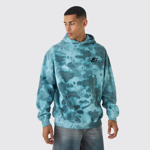 Sweat-shirt surdimensionné pour homme, personnalisé, tie-dye, respirant, 100% coton épais, style streetwear, effet délavé à l'acide - Product Image 1