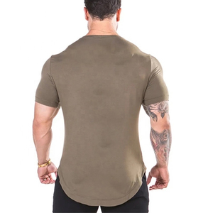 เสื้อยืดออกกำลังกายผู้ชายทรงแอธเลติกแบบสั่งทำพิเศษ OEM ระบายอากาศได้ดี ชายเสื้อโค้ง ทรงสปอร์ต สีขาว คอวี - Product Image 2