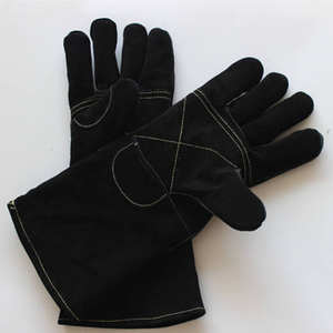 Guantes de Seguridad de Cuero Vacuno Resistentes al Calor, Modelo Largo, Color Rojo, para Soldadura, Gran Venta - Product Image 3