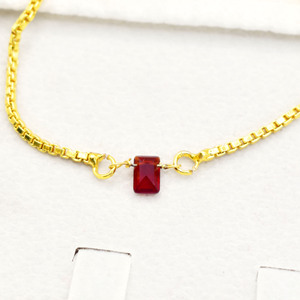 Garnet Quartz Slider <b>Bracelet</b> 6x4mm Tiny Gemstone <b>Adjustable</b> Dainty Handmade Charm Jewelry Gift Women - Product Image 2