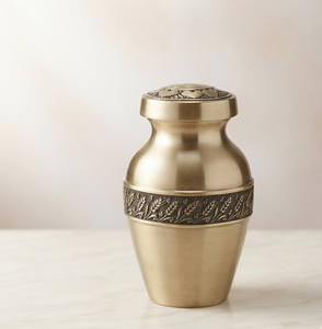 Urna Conmemorativa Metálica Brillante para Cenizas Humanas, Productos Funerarios, Urnas Conmemorativas Grabadas, Suministros de la India - Product Image 1