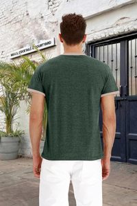 เสื้อยืดคอกลมแขนสั้นผ้าผสมสแปนเด็กซ์/คอตตอนสำหรับผู้ชาย แบบลำลอง สีพื้น ดีไซน์เรียบง่าย แห้งเร็ว ระบายอากาศได้ดี เป็นมิตรกับสิ่งแวดล้อม - Product Image 5