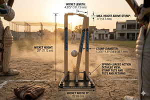 Piquets d'entraînement de cricket professionnels à retour automatique par Naqqash Sports - Product Image 3