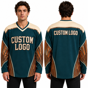 Maillot de hockey sur glace à col en V, personnalisation en gros, conception graphique sur mesure, couleurs, tailles, vêtements, production et personnalisation de vêtements - Product Image 4