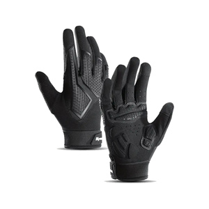 Winter Waterproof Full Finger Cycling <b>Gloves</b> <b>Touchscreen</b> Thick Palm Adjustable Wrist Strap Black Outdoor Sports Fitness - Product Image 1