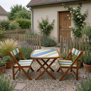 Modern <b>Foldable</b> Durable Wood <b>Table</b> <b>and</b> <b>Chair</b> Set Rainbow Color for Outdoor Use Farmhouse Hotel - Product Image 5