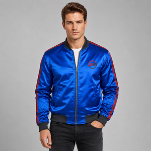Veste d'hiver en satin pour homme avec logo personnalisé sur le devant - Vêtement d'extérieur léger, respirant et écologique - Service OEM/ODM - Confortable pour les occasions spéciales - Product Image 1