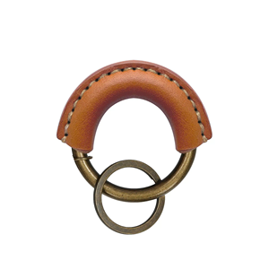 Porte-clés personnalisé minimaliste en cuir véritable avec accessoires argentés de qualité supérieure pour cadeau promotionnel - Product Image 4