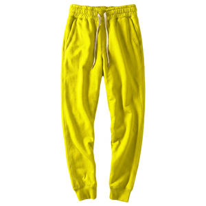 Pantalon de survêtement léger en coton bleu foncé pour homme, taille élastique avec cordon de serrage, poches latérales, tricoté, écologique, séchage rapide, idéal pour l'automne - Product Image 3