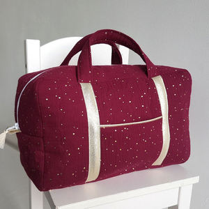 Bolsa de Viaje de Lujo Acolchada de Nailon con Puntos Dorados, Gran Capacidad, para Fin de Semana, Gimnasio, Deportes, con Cierre, Logotipo Personalizado, Impermeable - Product Image 4