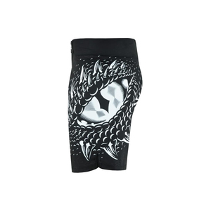 Pantalones Cortos de Boxeo Unisex Negros con Estampado Digital, de Secado Rápido, Corte Holgado, Estilo Muay Thai, 100% Poliéster, Diseño de Dragón - Product Image 3