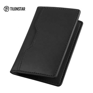 TILONSTAR TVW103 Custom Logo Black Tarjetero Minimalist Slim Porta Tarjeta Leather RFID Credit Cardholder - Product Image 3