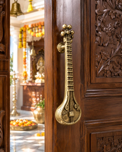 Poignée de porte décorative en métal style sitar, longue poignée de porte en métal style instrument de musique, quincaillerie vintage pour maison et hôtel - Product Image 3