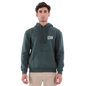 Sweat-shirt à capuche vert foncé personnalisé avec logo pour femme, en molleton épais, avec cordon de serrage, style streetwear, vente en gros - Product Image 4