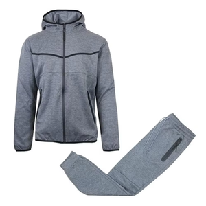 Nouvel ensemble de survêtement unisexe en molleton technique, imprimé, avec sweat à capuche zippé et pantalon, séchage rapide, respirant, ajusté, pour le sport et la gym - Product Image 2
