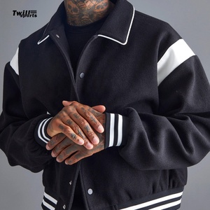 Blouson aviateur en laine pour hommes de marque tendance en gros Streetwear Letterman College avec patchs pour l'hiver - Product Image 4