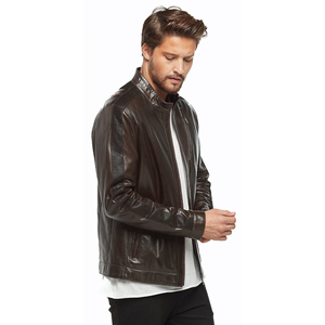 Best Quality <b>Men</b> Stylish Genuine Leather <b>Jacket</b> Windproof and <b>Thin</b> Factory Price Stand Collar Winter Fashion - Product Image 5