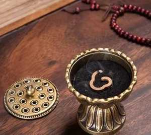 Brûleur d'encens en métal Lotus en gros, brûleur d'encens en alliage de bronze, porte-encens portable, cadeau souvenir - Product Image 5
