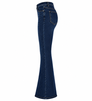 Jean évasé taille haute pour femme, coupe droite, en denim extensible, écologique, style vintage, décontracté, streetwear, formel, été, automne, léger