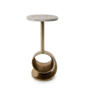 Reliable Supply Chain Indian Customized High End Design Marble TOP with Casted Aluminium Base Side Table - Product Image 3