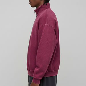 Sweat à capuche zippé en molleton 100 % coton, col ras du cou, respirant, délavé à l'acide, uni, pour homme, prix abordable, collection hiver, vente chaude - Product Image 2