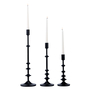 Support à bougies en aluminium le plus vendu pour la décoration intérieure, porte-bougie décoratif finition noire, moulé à la main, personnalisé S/3 - Product Image 2