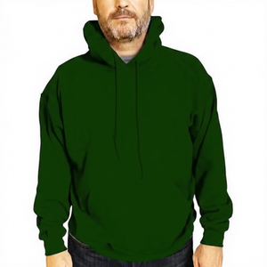 Sudadera con Capucha Azul Marino para Hombre, Corte Regular, Tejido de Algodón, Estilo Casual, Color Sólido, para Otoño - Product Image 3