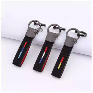 Wholesales Personalised Logo Printed Custom Metal PU Leather Keychain Cowhide Keychain Premium Genuine Leather <b>Keyring</b> - Product Image 2