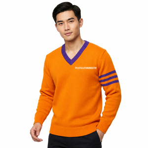 Pulls à col en V personnalisés Omega pour les sororités/fraternités/écoles/collèges/universités, cardigans tricotés unisexes - Product Image 1