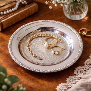 Bol à bijoux en métal poli style vintage fait main, plateau décoratif pour bagues et colliers, cadeau de mariage - Product Image 2