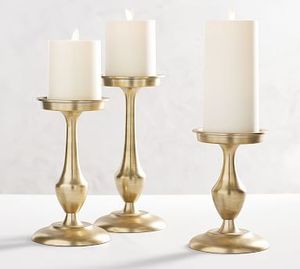 Porte-bougie en aluminium doré fait main, personnalisé, en métal, pour la décoration de la maison et des mariages, porte-bougie de Noël - Product Image 3