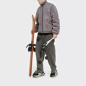 Veste en polaire sherpa confortable pour homme, veste d'hiver longue et chaude pour l'extérieur, fausse fourrure de mouton avec aspect duveteux, fermeture éclair intégrale, veste sherpa pour homme - Product Image 4